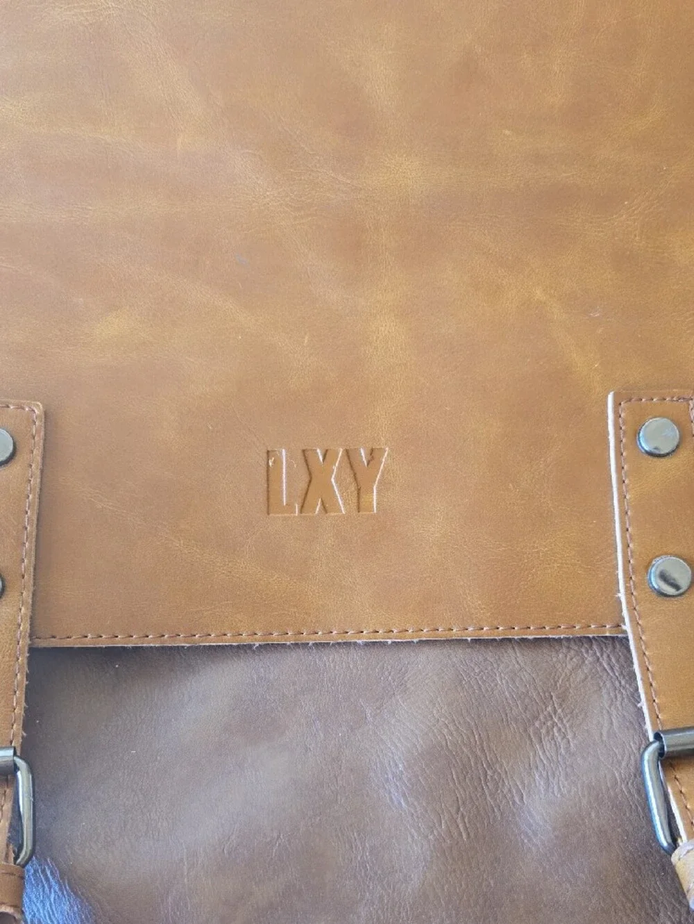 Men's Tan Leather Backpack - Classic Flap Satchel